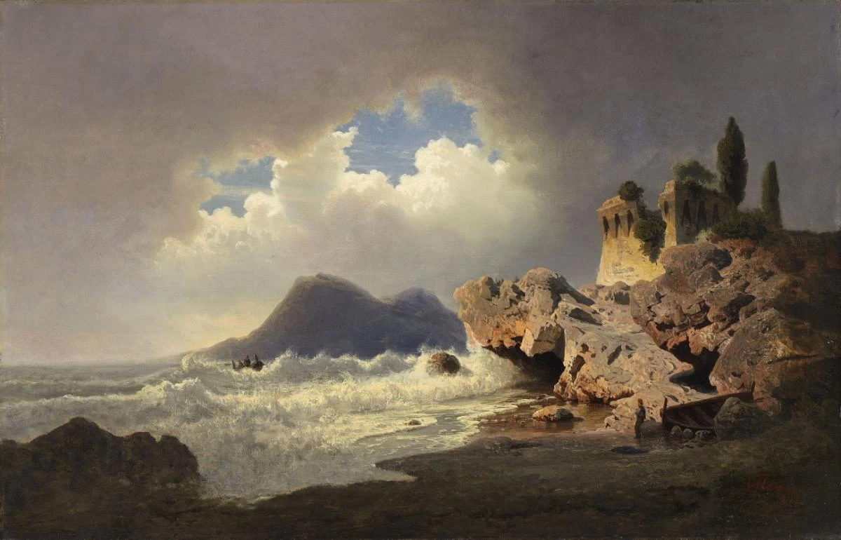 Veduta della Torre di Badia a Marina di Vietri tra Salerno e Amalfi